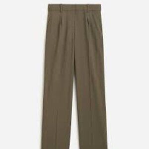 J.Crew High rise Portia pant in Italian bi stretch wool DRY MOSS new 4